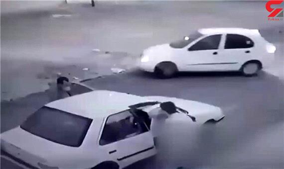 لحظه زورگیری و سرقت خودرو شهروند اهوازی مقابل چشمان کودک وحشت‌زده‌‌اش