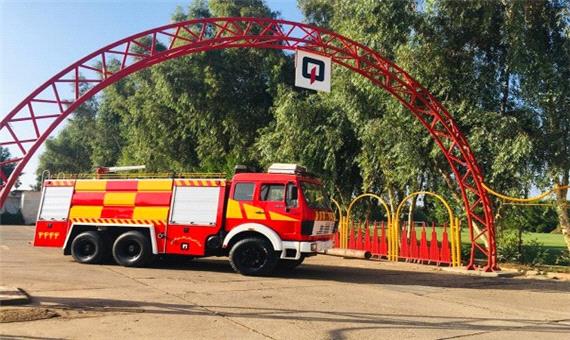 خودروی اطفای حریق به ناوگان آتش نشانی نیروگاه رامین اهواز بازگشت