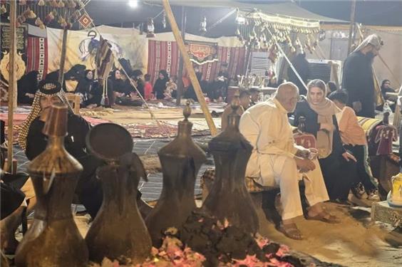 عکس/ بندر امام خمینی، حسینیه‌ای به وسعت جاده اربعین