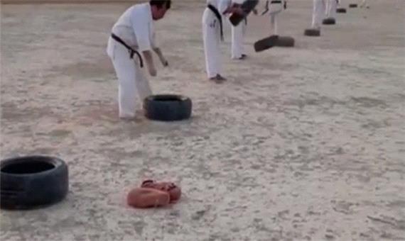 تمرین رزمی‌کاران در بیابان‌های ماهشهر