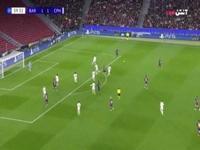 گل دوم بارسلونا به کپنهاگن توسط یامال