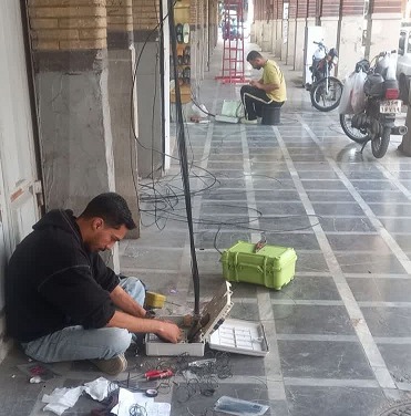 انجام عملیات حفاری و میکرو داکت گذاری در بازار امام خمینی اهواز