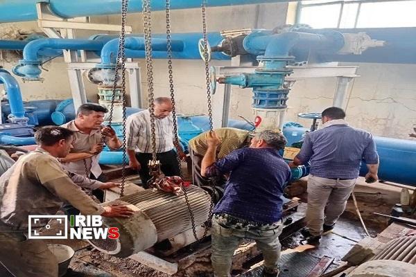 پایداری آب در امیدیه با تعمیر پمپ ایستگاه پمپاژ آبرسانی