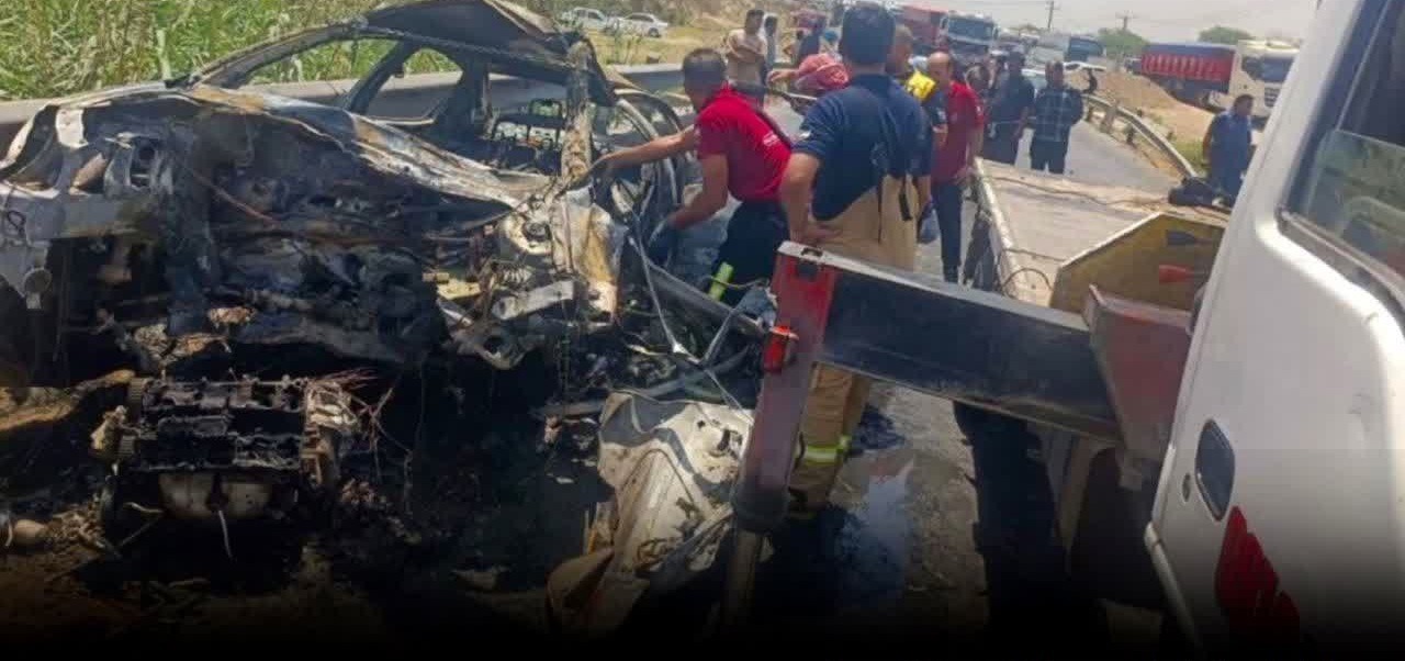 جان باختن ۲ نفر در تصادف و آتش‌سوزی خودرو در محور اهواز ـ شوش